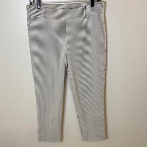 Hilary Radley Black and White Striped Chinos